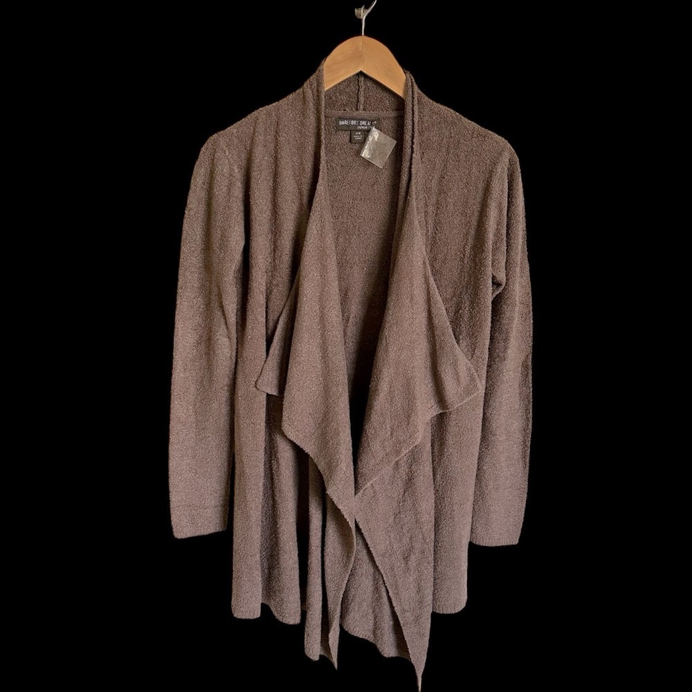 Barefoot Dreams S/M Cozychic Lite Taupe Island Wrap Cardigan Sweater Wrap